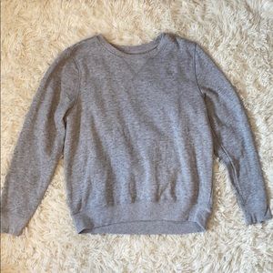 Light grey children’s pullover crew.